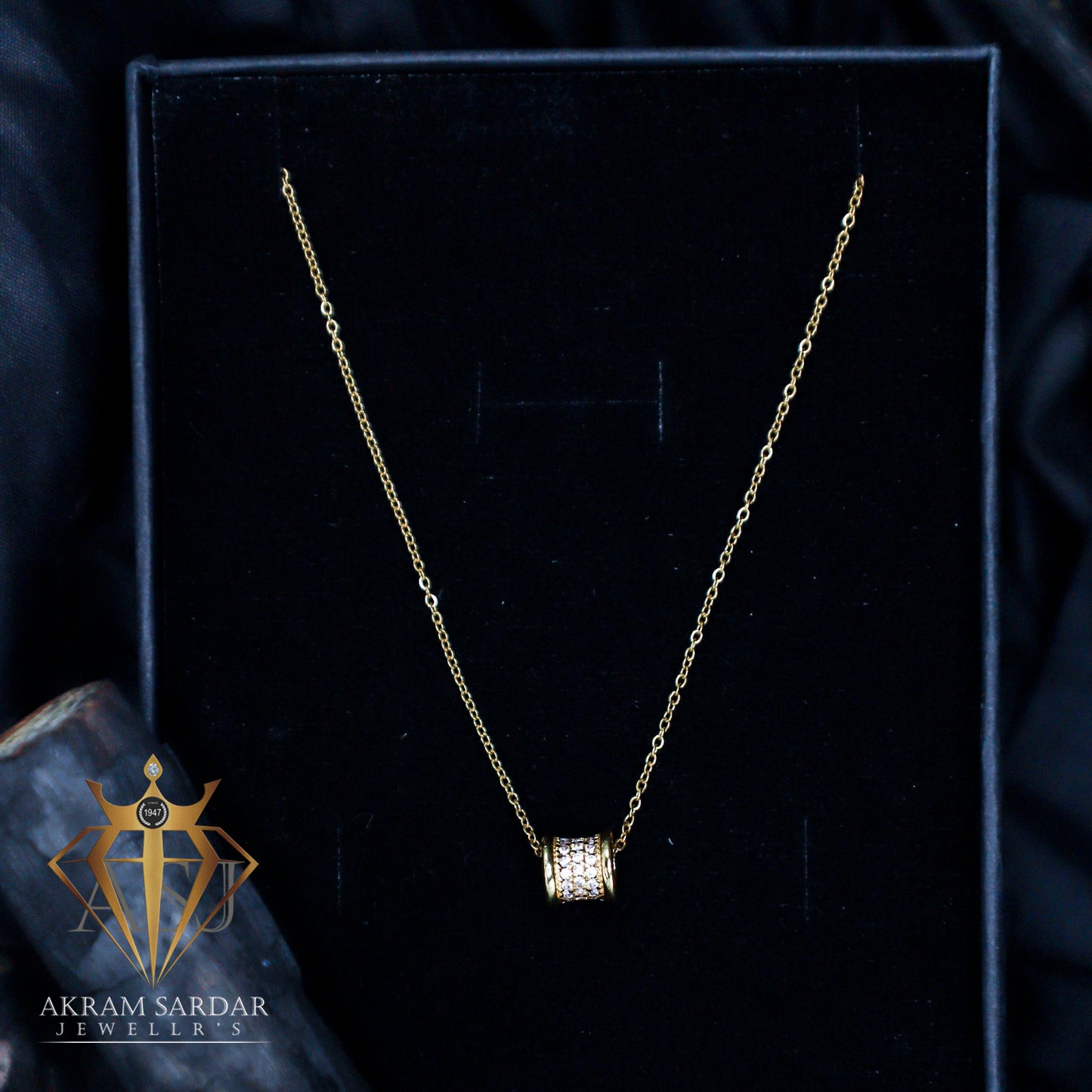 Crystal Drum Pendant