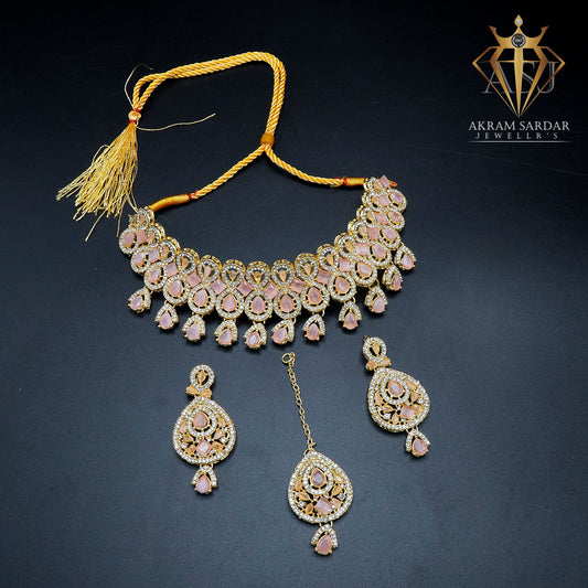 Elegant Zircon Bridal Necklace – Radiance in Every Detail