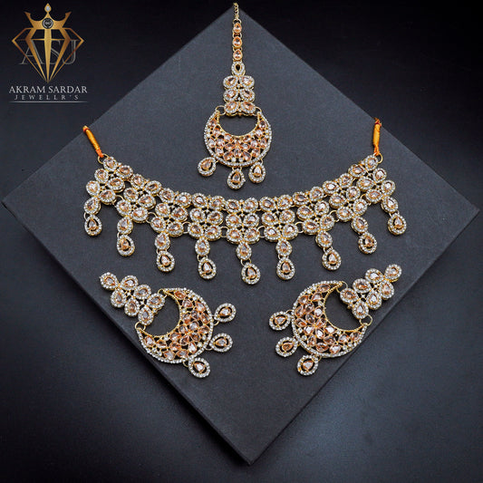 Namaer Zircon Bridal Choker Set – Sparkle with Sophistication