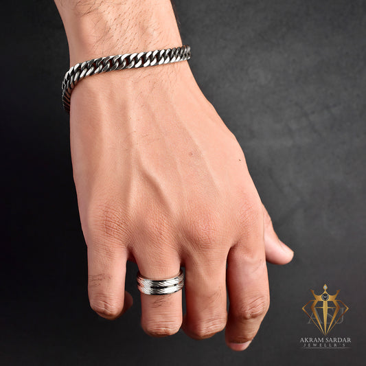 Dark Silver Cuban Bracelet
