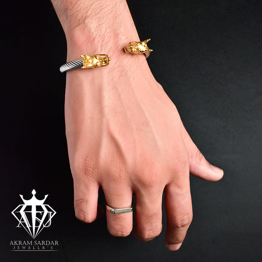 Dragon Gold-Silver Steel Hand Cuff