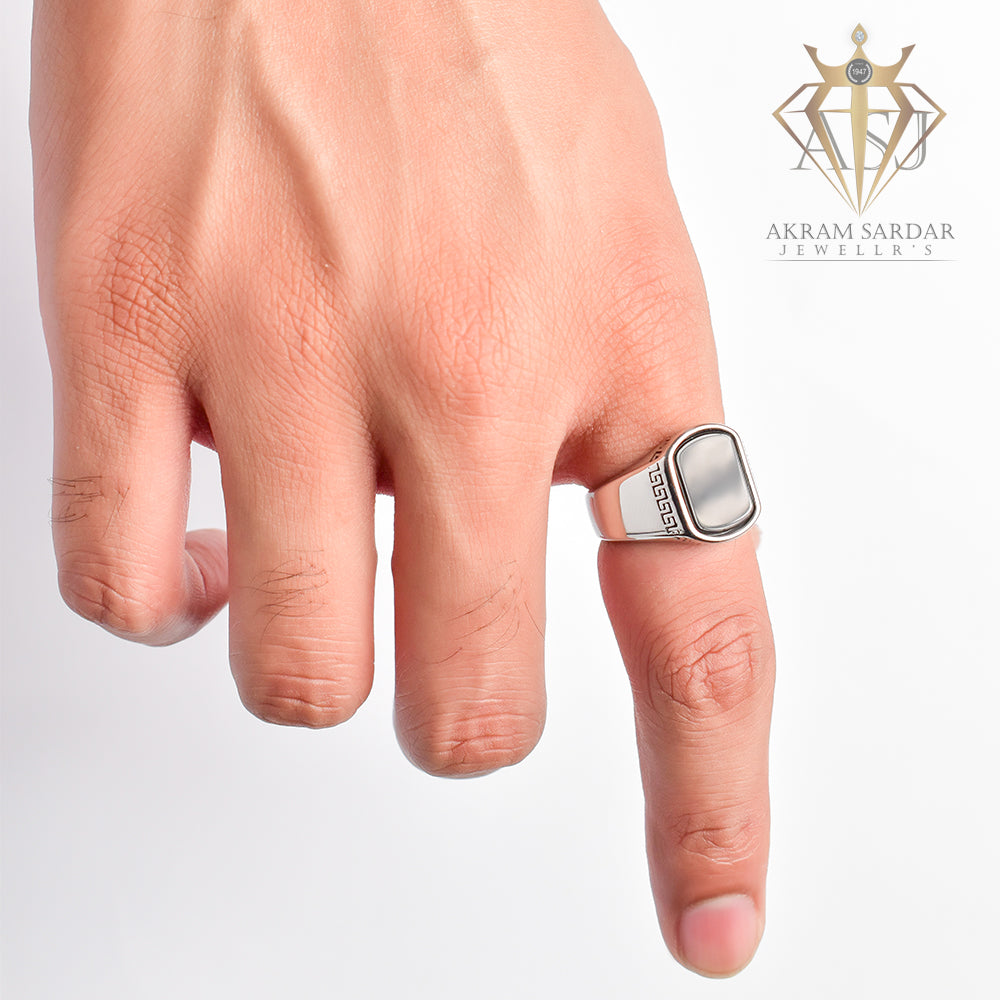 Versace Style Stainless Steel Ring