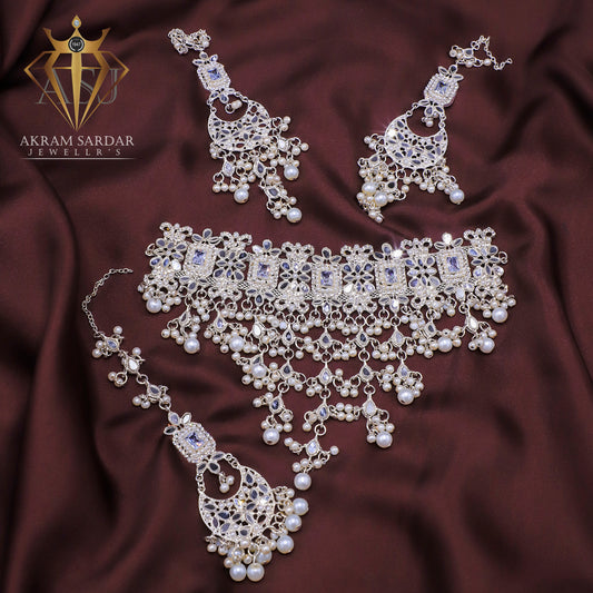 Curly Choker Bridal Set – A Bold Twist on Timeless Elegance