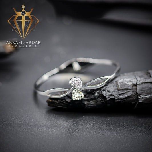 Silver Spark Kara with White Stones