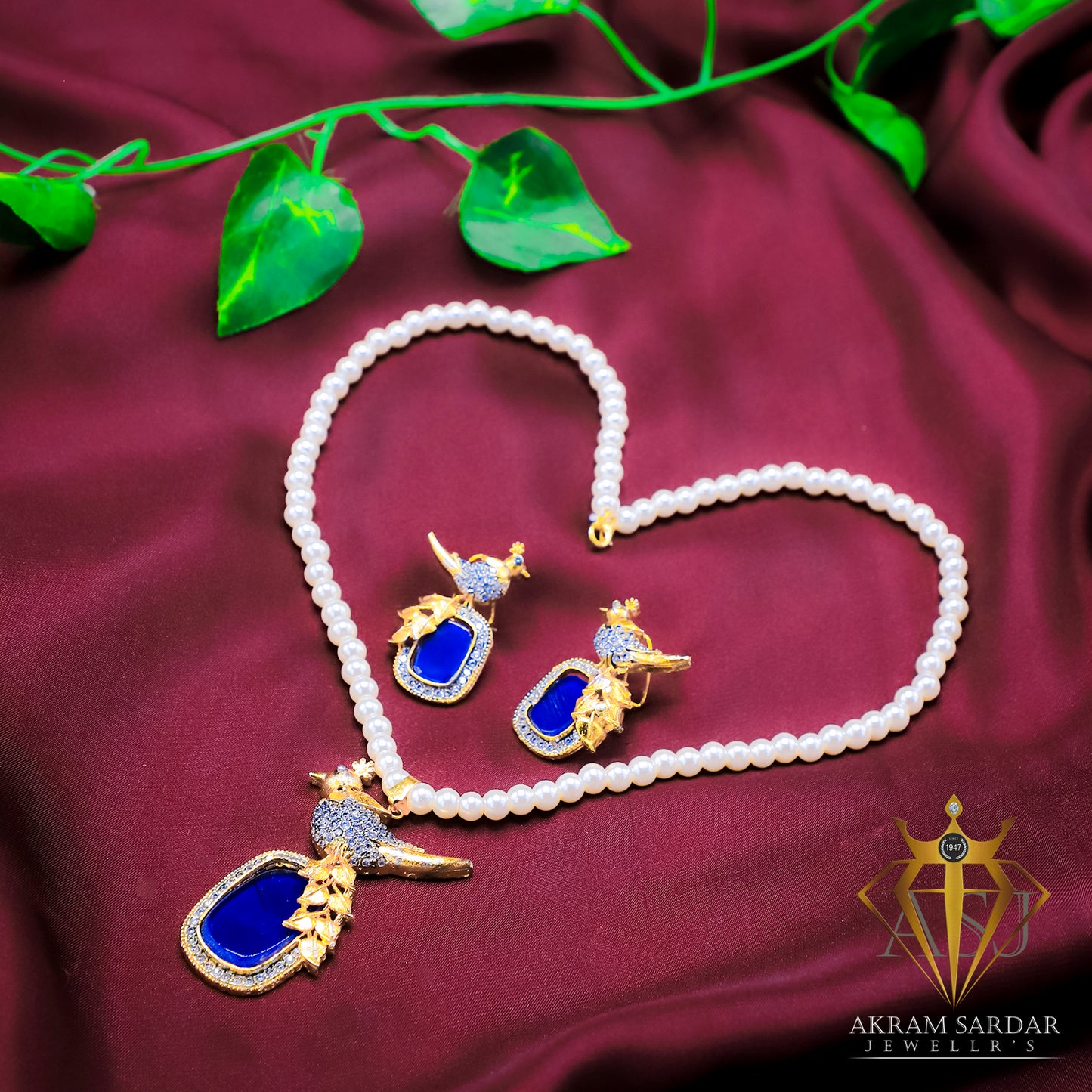 Real Stone Pendant Set - Premium