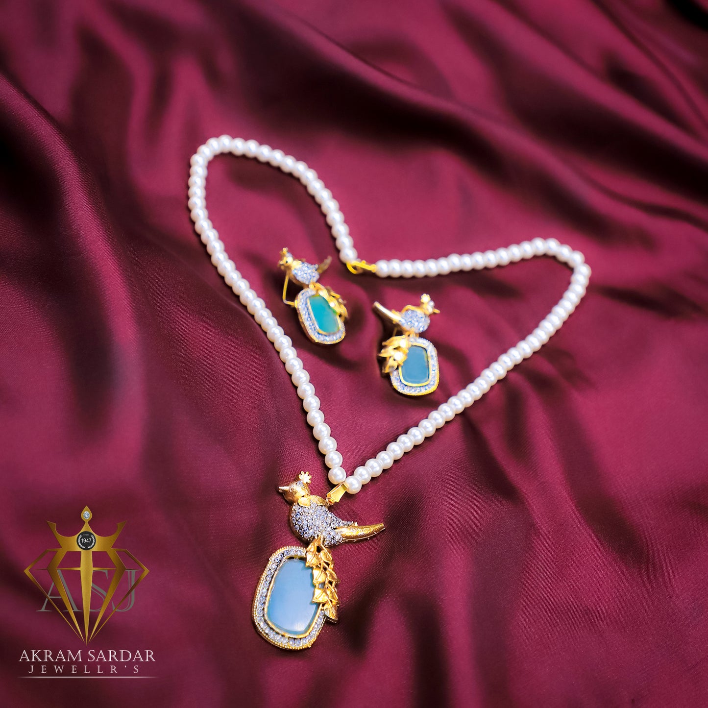 Real Stone Pendant Set - Premium