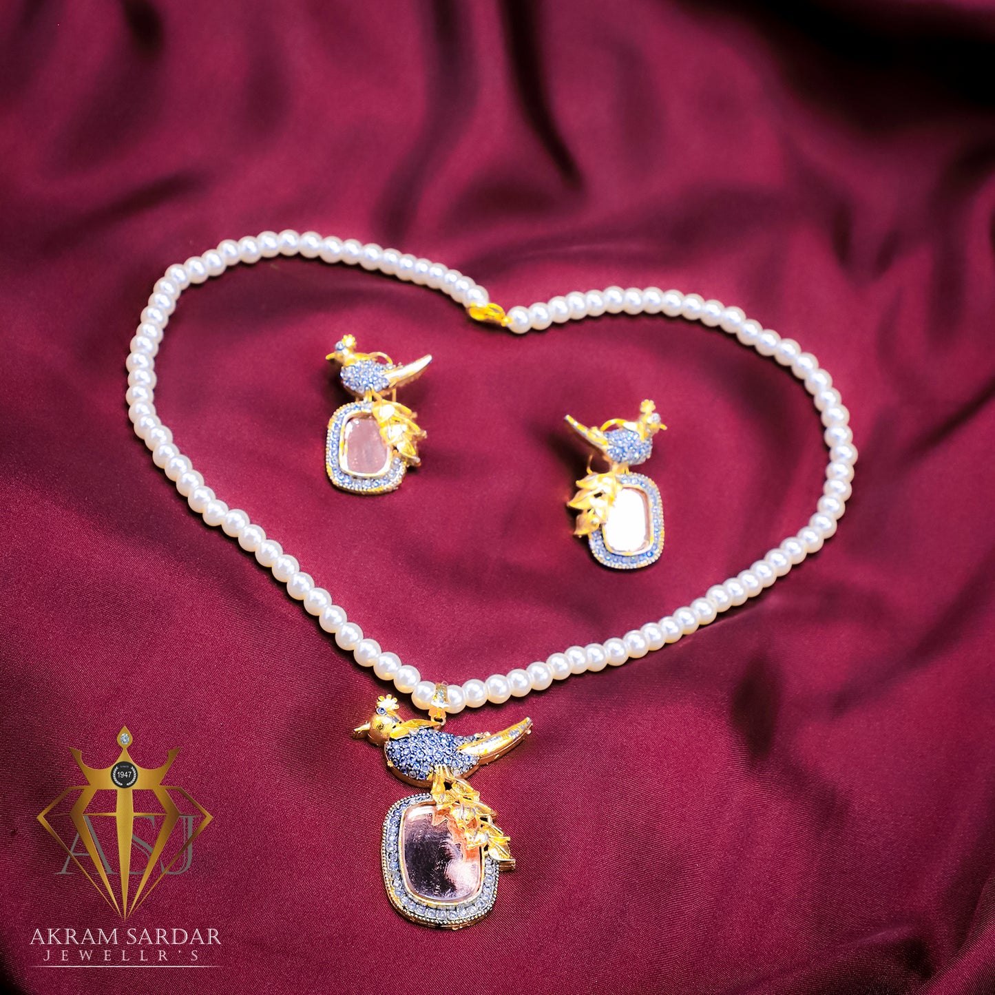 Real Stone Pendant Set - Premium