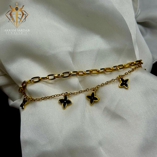 Dubble Chain Clover Bracelet