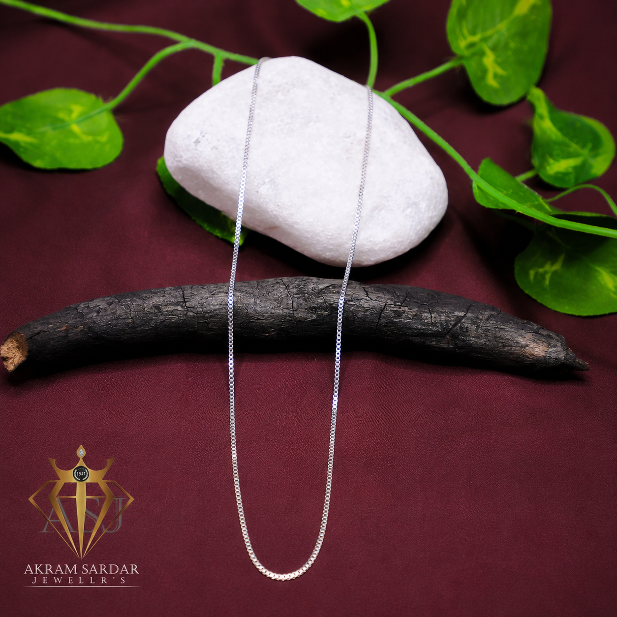 Sofia Silver-Plated Box Chain – Sleek, Modern, and Refined
