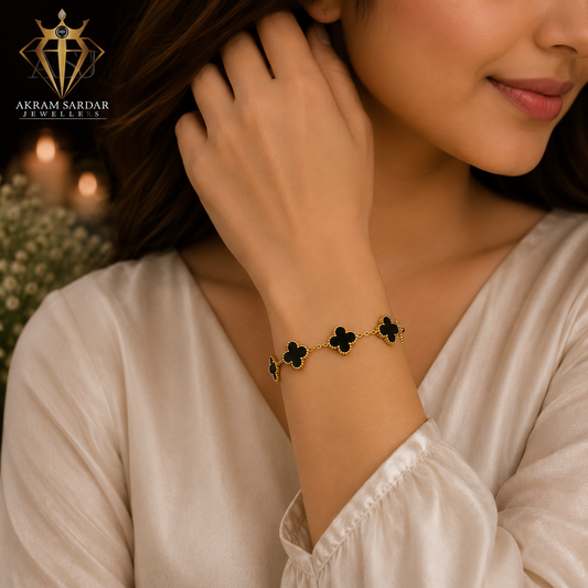 Black Clover Charms Bracelet