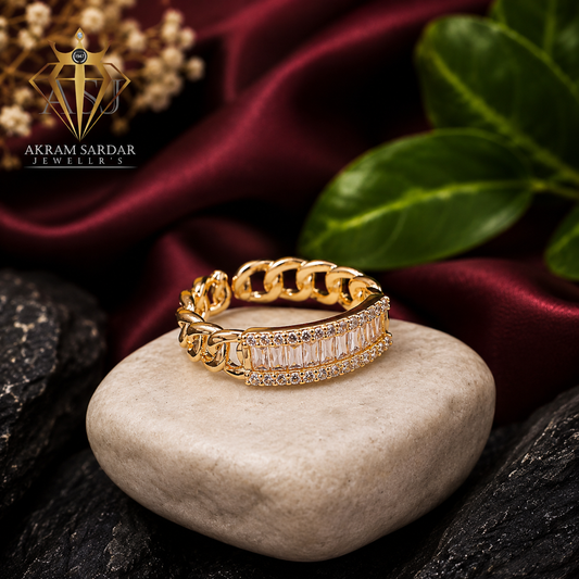 Gilded Link Ring