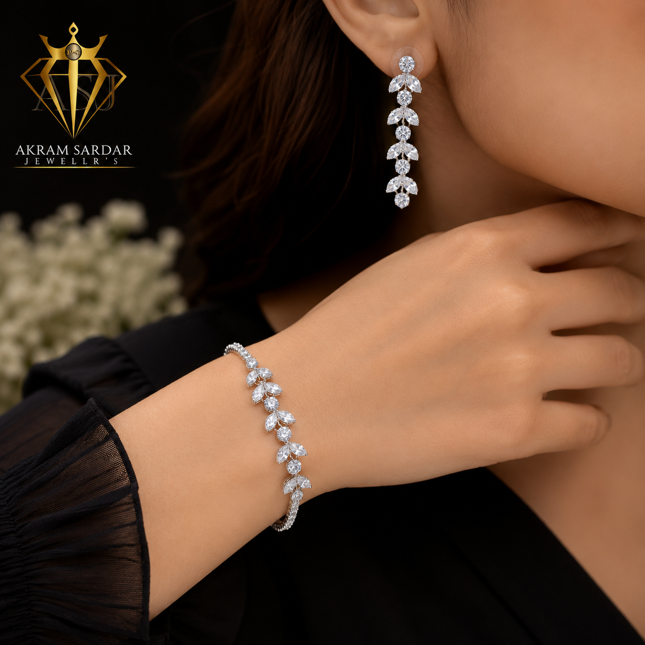 Digital Stone Bracelet & Earring