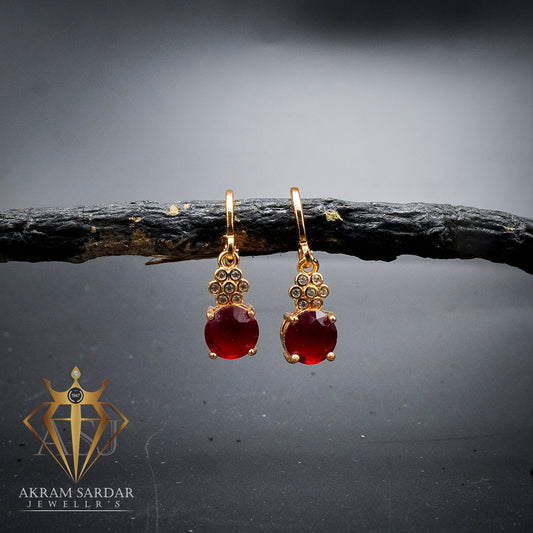 Crimson Orb Earrings