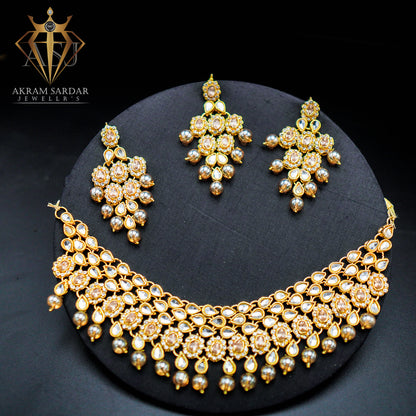 Sheesh Kundan Necklace Set – Mirror the Grace of Royalty