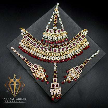 Roha Zircon Kundan Bridal Set