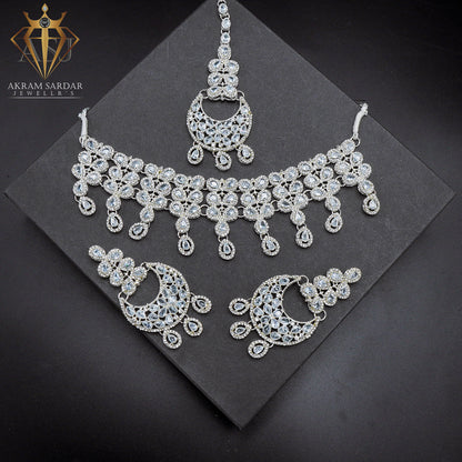 Namaer Zircon Bridal Choker Set – Sparkle with Sophistication
