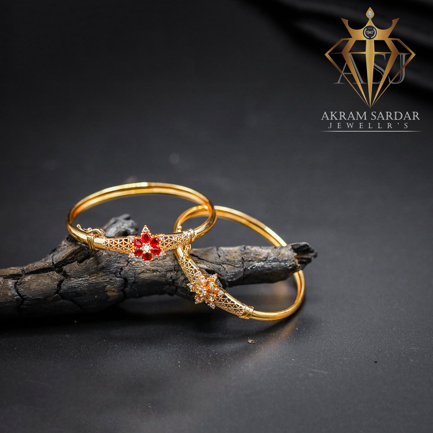 Red & Golden Shine Kara-Style Bracelet