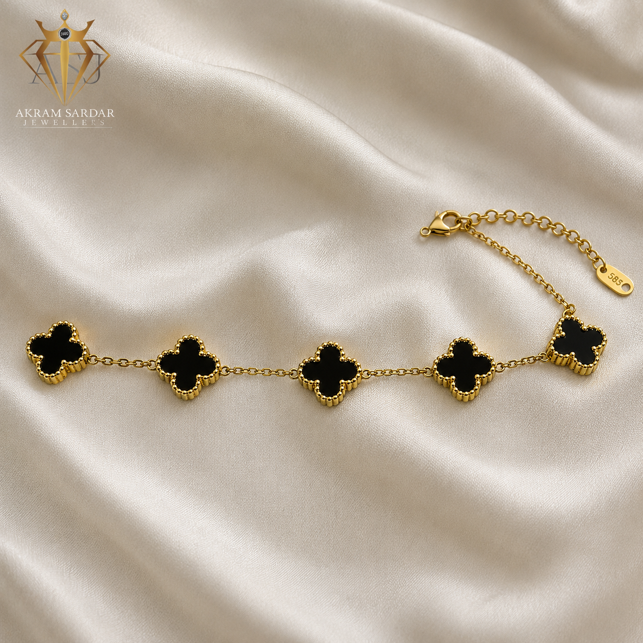 Black Clover Charms Bracelet